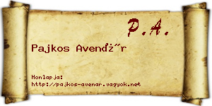 Pajkos Avenár névjegykártya
